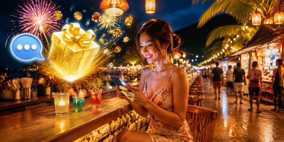 Khách chơi casino trên điện thoại tại chợ đêm Phú Quốc