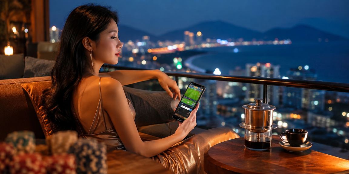 Quán cà phê tại Vũng Tàu với người xem kèo bóng đá trên điện thoại